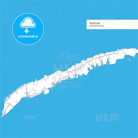 Map of Roatan Island - HEBSTREITS