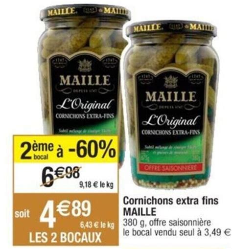 Promo Cornichons Extra Fins Maille Chez Cora