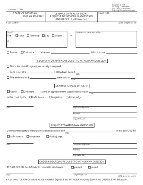 Michigan District Court Forms PDF templates. download Fill and print ...