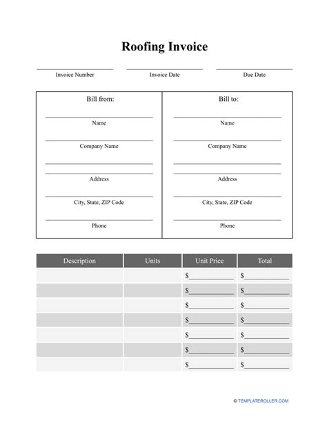 Roofing Invoice Template Fill Out Sign Online And Download Pdf Templateroller