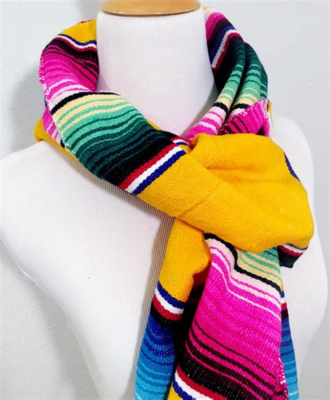 Mexican Serape Scarf Wrap Scarves Bohemian Tribal Ethnic Wrap Etsy