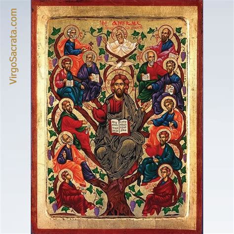 Jesus Tree of Life Icon Hand-Painted in Greece ⋆ Virgo Sacrata