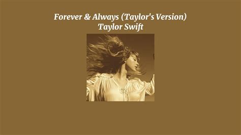 Taylor Swift Forever And Always Taylors Version Sped Up Version Youtube