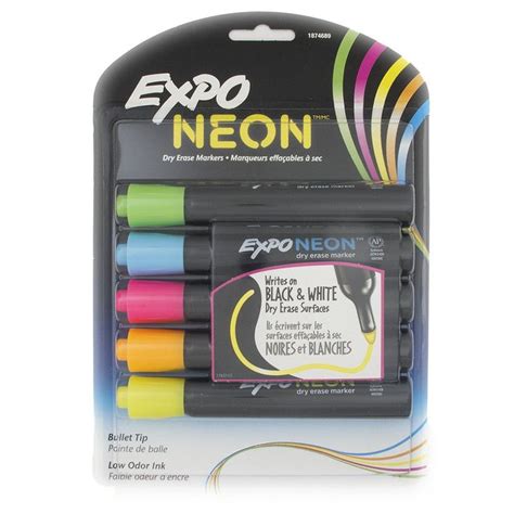 Expo Neon Dry Erase Markers For Black or White Dry Ease Boards Pack of ...