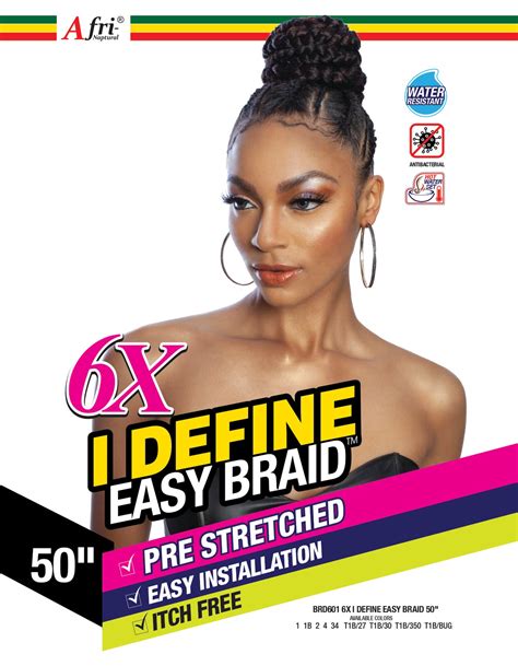 Mane Concept Afri Naptural 6x I Define Pre-Stretched Braid 50" BRD601
