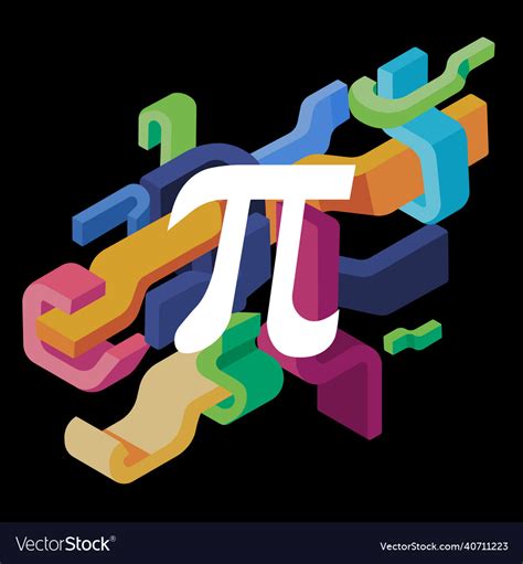 Pi math sign physics mathematical symbol constant Vector Image