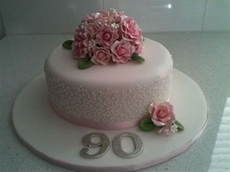 90th Birthday Cake Cake 90th Birthday Cakes Birthday Cake With Flowers