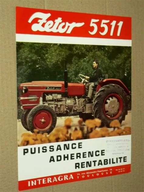 PROSPECTUS TRACTEUR ZETOR 5511 Brochure Tractor Traktor Trattore