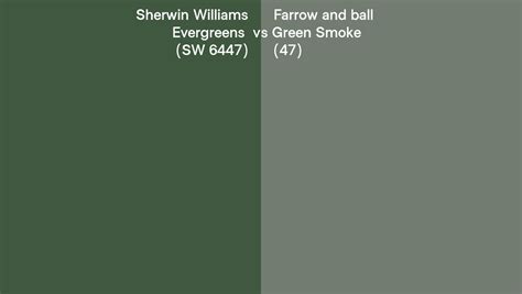 Sherwin Williams Evergreens SW 6447 Vs Farrow And Ball Green Smoke