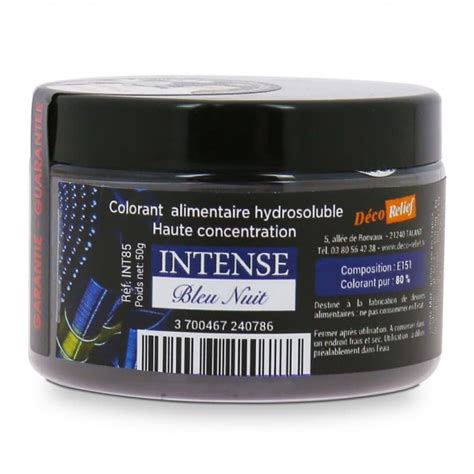 Colorant Alimentaire Hydrosoluble Intense En Poudre Bleu Nuit 50g