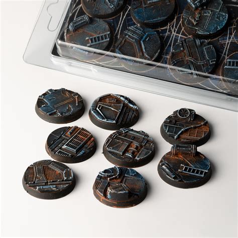 Spaceship Corridor Bases Round 32mm X8 GamersGrass