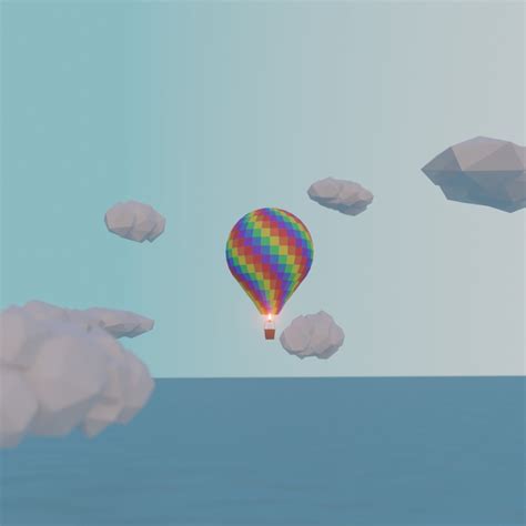 Low Poly Hot Air Balloon CGTrader