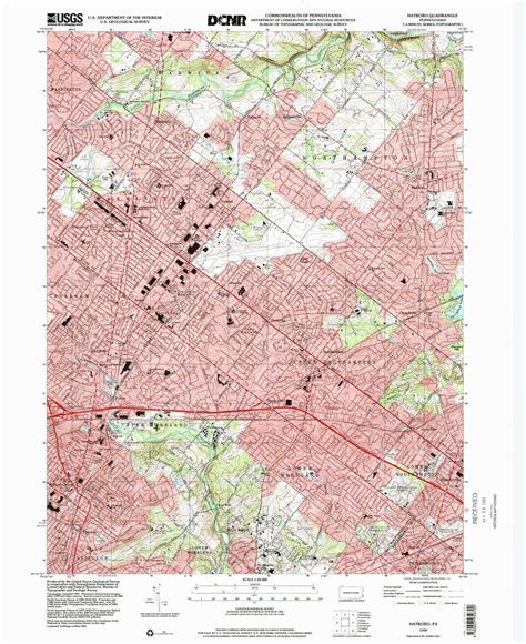 Classic Usgs Hatboro Pennsylvania 75x75 Topo Map Mytopo Map Store