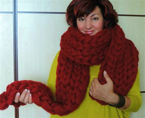 Knitted Scarf Chunky Knit Scarf Oversized Scarf Super Etsy