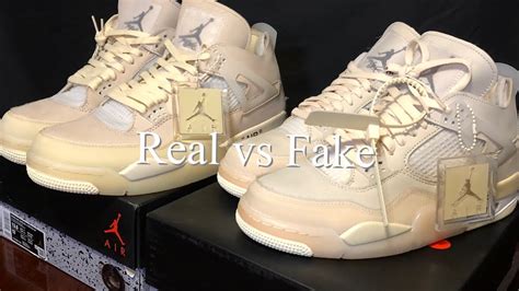 Air Jordan 4 Off White Sail Real Vs Fake Review Black Light Test Youtube