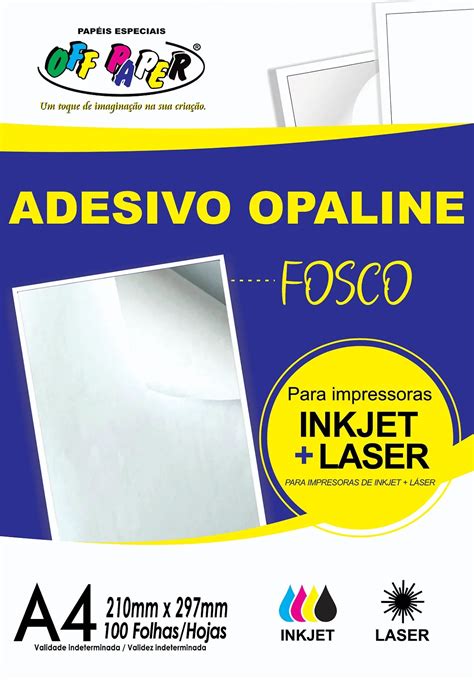 Papel A G Adesivo Offset Opaline Fosco Off Paper Folhas