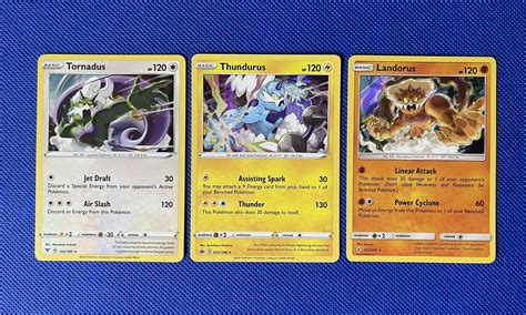 Tornadus Thundurus Landorus 3 Card Holo Pokémon Set Legendary Rare