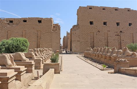 Avenue Of Sphinxes West Entrance Temple Of Karnak Luxor Egypt