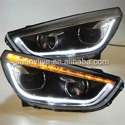 For Hyundai Tucson IX35 LED Strip Head Lamp Angel Eyes 2010 2013year