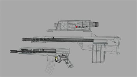 XM29 OICW Assault Rifle Prototype 3D Model 35 3ds Lwo Obj Free3D