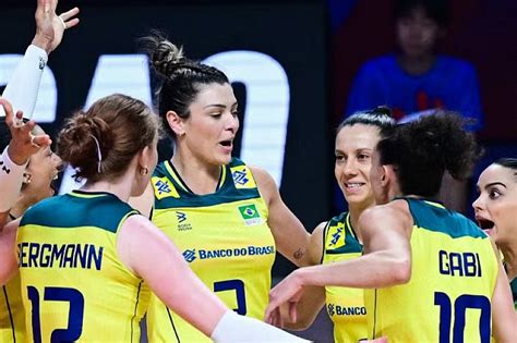 Brasil Vence Tail Ndia Na Liga Das Na Es De V Lei Feminino E Quebra