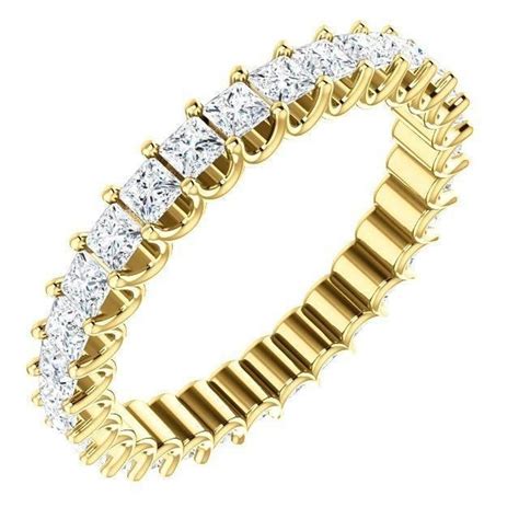 14KT GOLD 1 CTW PRINCESS CUT DIAMOND SHARED U PRONG ETERNITY BAND