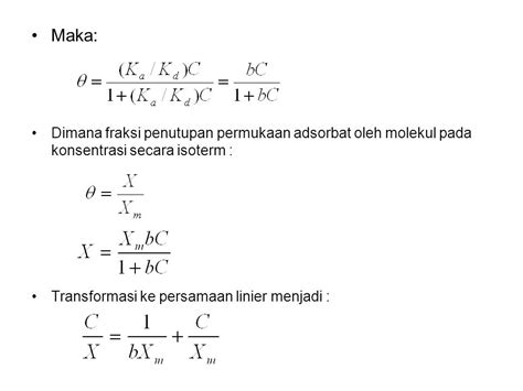 Penurunan Rumus Adsorpsi Isoterm Menjadi Isoterm Langmuir