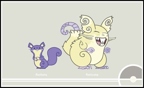 Download Cute Illustration Of Pokémon Rattata And Raticate Laughing