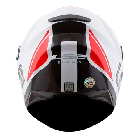 Capacete Ls Ff Stream Orbital White Grey Red C Viseira Solar