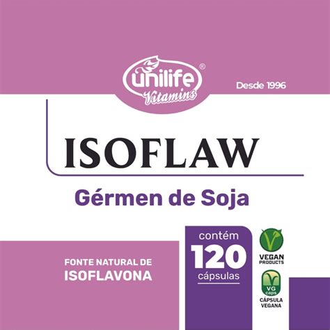 Kit 3 Isoflaw Gérmen de Soja Unilife 500mg 120 Cápsulas Natuweb