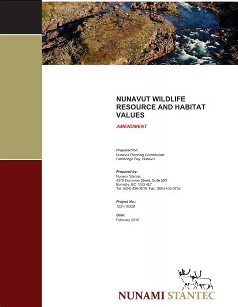 NUNAVUT WILDLIFE RESOURCE AND HABITAT VALUES