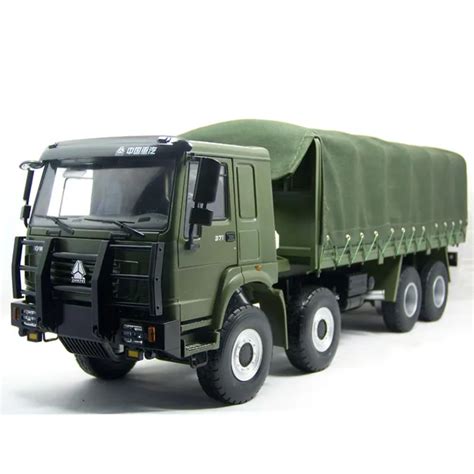 Alloy Model 124 Scale Sinotruk Howo 8 8 Army Off Road Military Truck