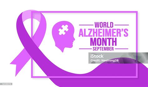 September Is World Alzheimers Month Background Banner Placard Card And