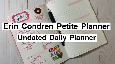 Undated Daily Planner Erin Condren Petite Planner Daily Planning