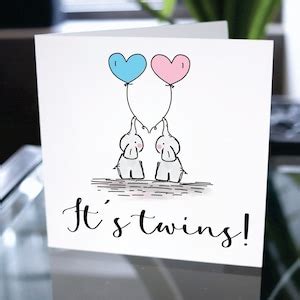 Newborn Baby Twins Card New Baby Twins Card Newborn Baby - Etsy