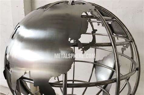 Metal World Globe Sculpture | World Map Steel Globe | SHINY BALLS LTD