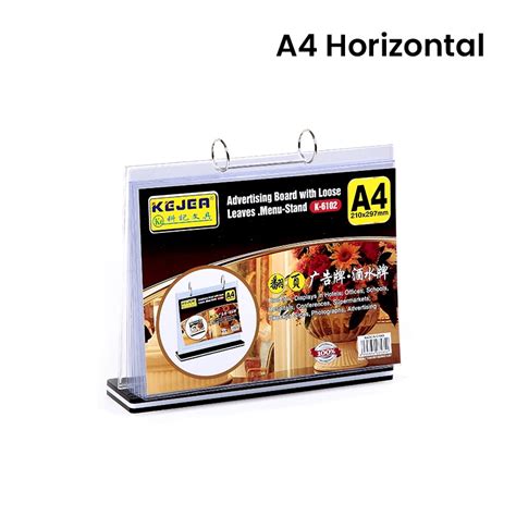 A4 A5 A6 Acrylic Flip Menu Holder Restaurant Display Stand With 6