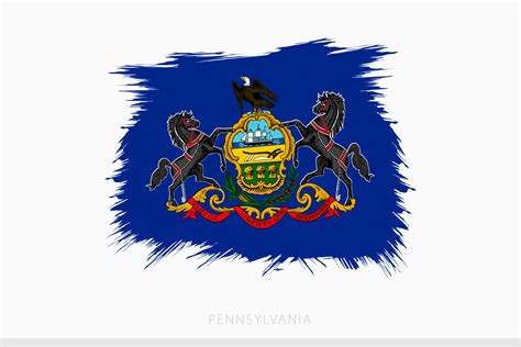 Grunge flag of Pennsylvania, vector abstract grunge brushed flag of ...