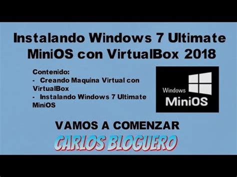 Instalar Maquina Virtualbox Con Windows Ultimate Minios Youtube