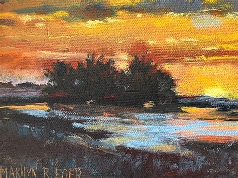 Sunset Oil Painting All Original Sunset Painting Pond Sunset - Etsy