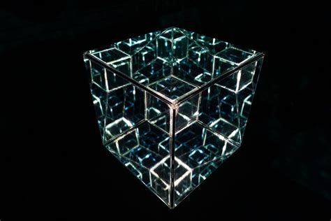 Tesseract Hypercube Infinity Mirror Art Sculpture By Nicky Alice