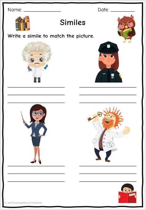 Simile Worksheets Free English Worksheets