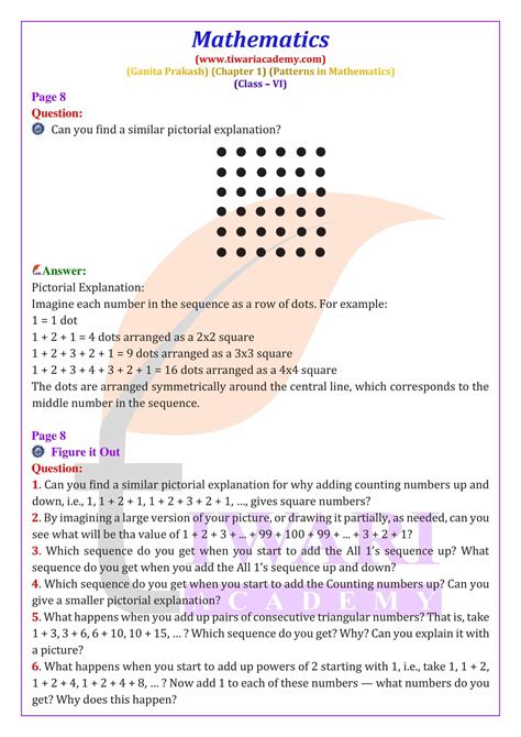 Class 6 Maths Ganita Prakash Chapter 1 Patterns In Mathematics