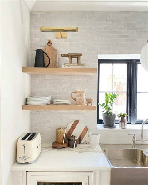 Open Shelving Kitchen With Light Wood Shelves Soul Lane