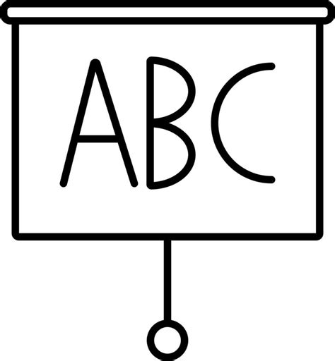 Line art illustration of ABC alphabet on canvas board icon. 24241508 ...