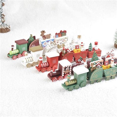 Mini Trenes De Navidad De Madera Regalos De Decoración De Etsy