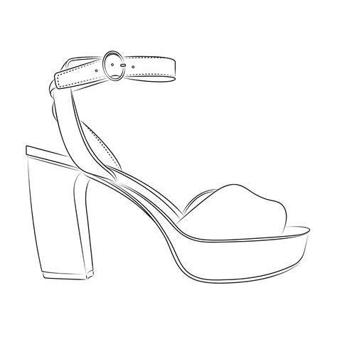 High Heels Shoes Outline Stype Vector Design Element Illustration