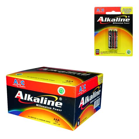 Jual ABC Alkaline LR03 2 Baterai AAA Size 1 Box Isi 24 Hanger