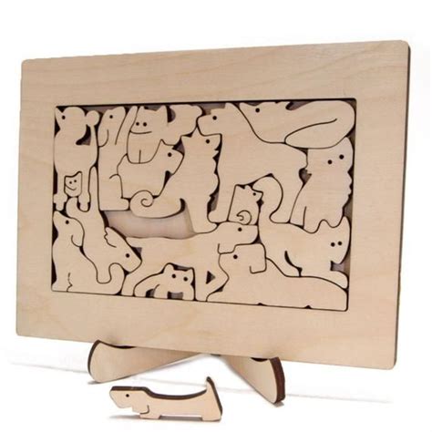 Ästhetische moderne Design Holz Puzzle ist ein Schwanz wedelt gutes