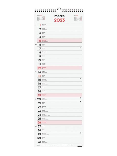 Calendario Finocam Neutro Para Pared Y Escribir Tama O Largo